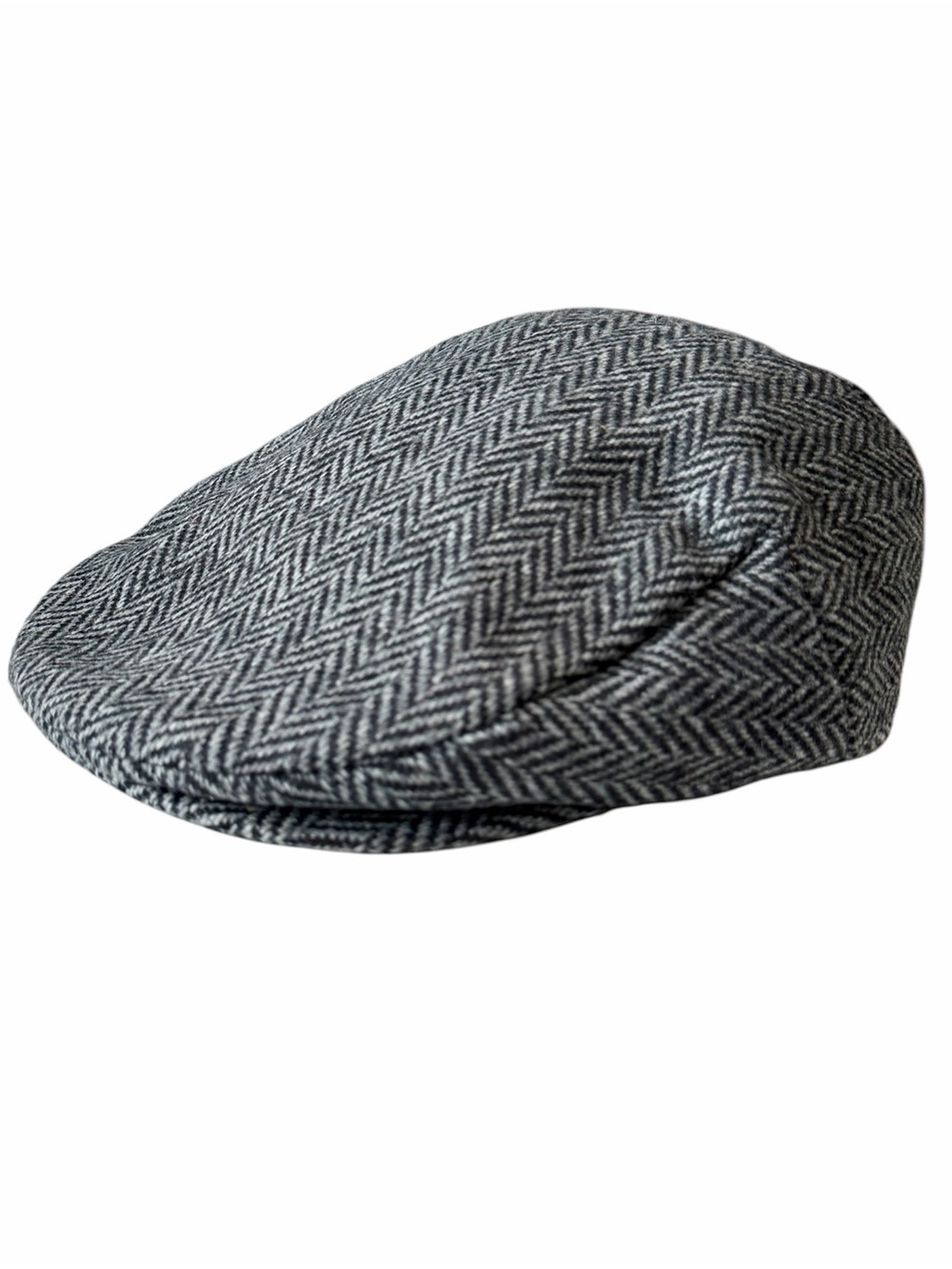 Dorfman Pacific Men’s Classic Herringbone Ivy Cap XL Wool Blend Gray White